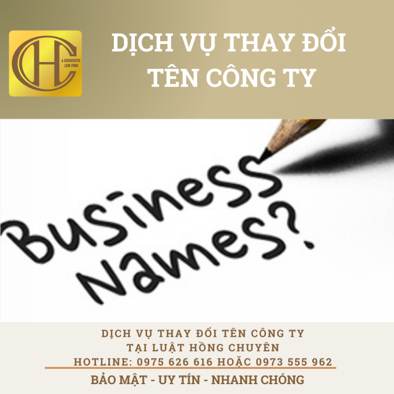 THỦ TỤC THAY ĐỔI TÊN DOANH NGHIỆP